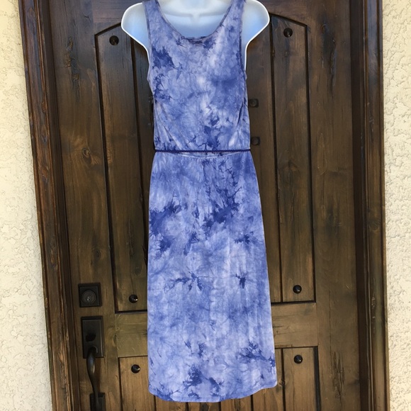 AB Studio Blue Tie Dye High Low Dress S - Picture 3 of 5